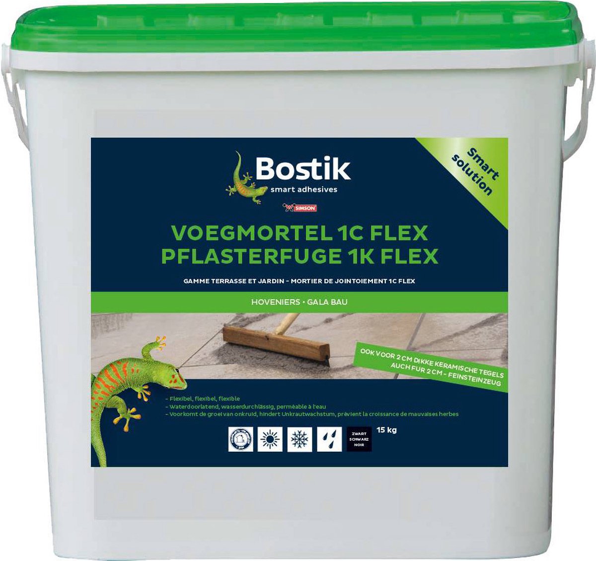 Bostik Voegmortel 1C Flex 15 kg grijs