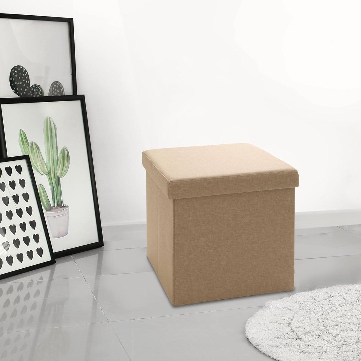 Zitkruk 40 x 40 x 40 - comfortabele zitkruk met opbergruimte