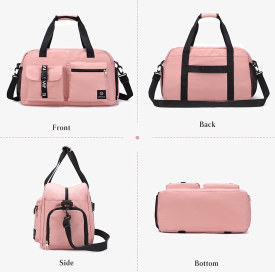 CORIOS Grote sporttas voor heren/dames, reistas, duffle bag, Oxford-zwemtas, fitnesstas, weekendtas, overnachtingtas, cabinetas, trainingstas, handbagage met schoenenvak, blauw, Large
