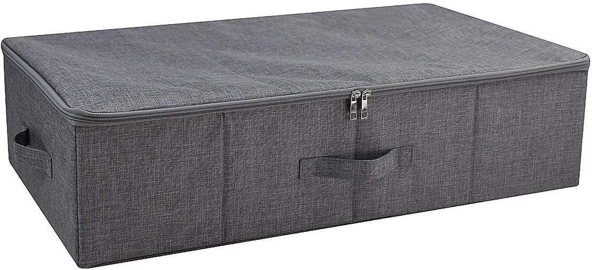 Opvouwbare stof onder bed opbergdoos met deksel voor kleding beddengoed - donkergrijs - organizer