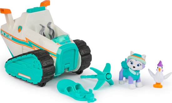 PAW Patrol - Everest Deluxe Snowmobile met projectielwerper snowboard en speelfiguur