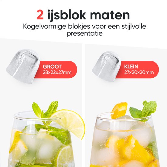 Kitchenwell IJsblokjesmachine - 2L - IJsblokjesmaker met IJsschep - 12kg/24 uur - Zelfreinigingsfunctie - Zilver van Kitchenwell — afbeelding 3