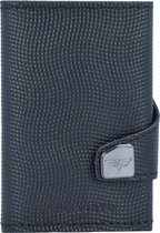 TRU VIRTU Leren Kaarthoes Click & Slide Wallet Lizard Black / Black Zwart