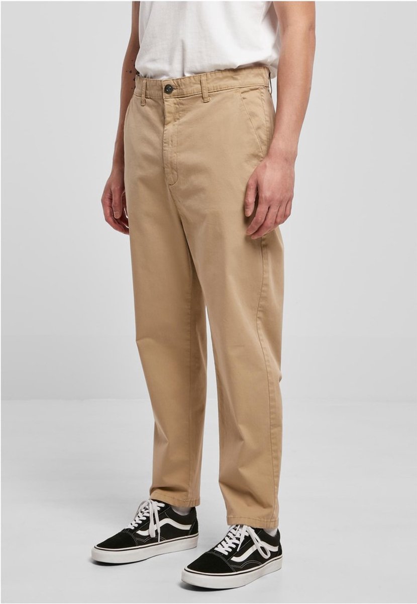 Urban Classics Cropped Chino Broek rechte pijpen Taille 32 inch Beige