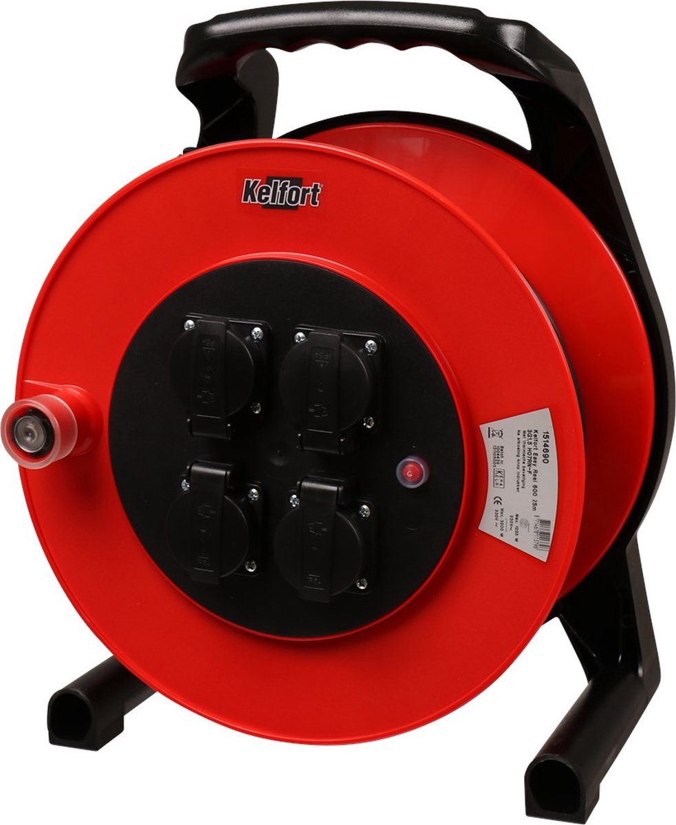Kabelhaspel 25M 3X1,5 - ER600 (4X aansluiting) - 1514690