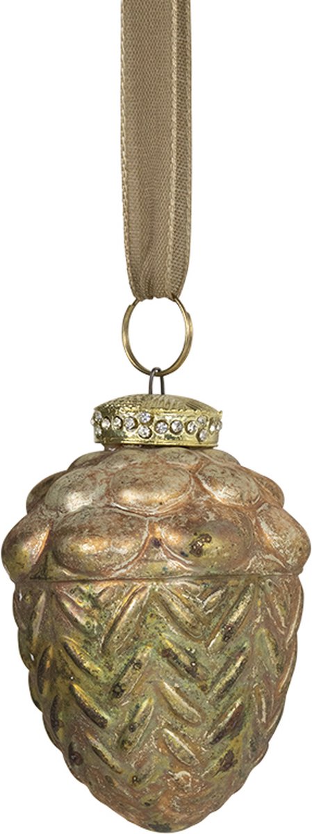decoratie eikel antiek groen 8cm