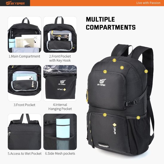 SKYSPER Opvouwbare Rugzak 30L - Ultralicht, Waterdic