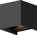 Calex LED Wandlamp Verona - Set van 2 - Oval - Up & Down Tuinverlichting - Modern Design - Warm Wit Licht - Voor Binnen en Buiten - Verstelbare Stralingshoek - Eenvoudige Installatie - 7W - Antraciet