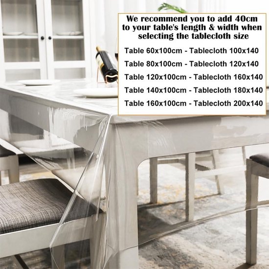 Transparant TAFELKLEED FOLIE 0,3 mm dikte, per meter, lengte selecteerbaar