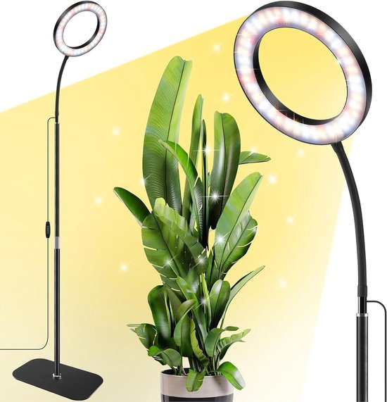 Foto: Led plantenlamp volspectrum verstelbare flexibele slang veilige spanning auto timer telescoopstang groeilamp kamerplanten groeilamp