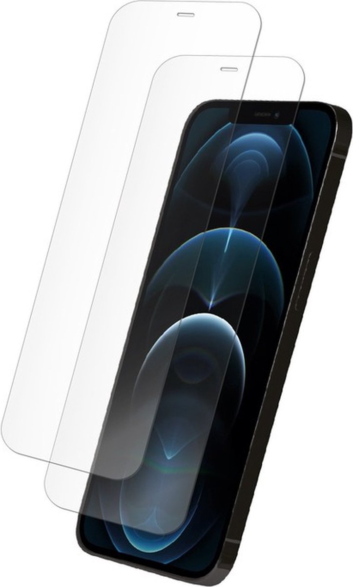 Myway, 2 Pak Aangemaakt Glas Geschikt voor Apple iPhone 12/12 PRO Vlak Antikras, Transparant