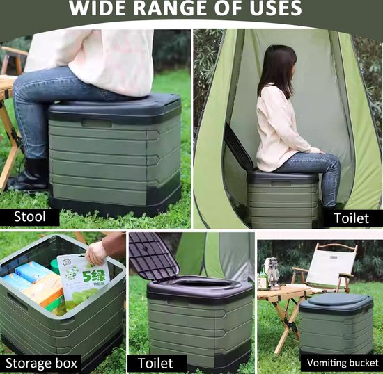 Toilettes Portables, Séchoir De Camping 220 Kg, Toilettes Pliables Portables Avec 10 Sacs De Toilette Secs Ideales Pour Camping Les Voyages 98614064