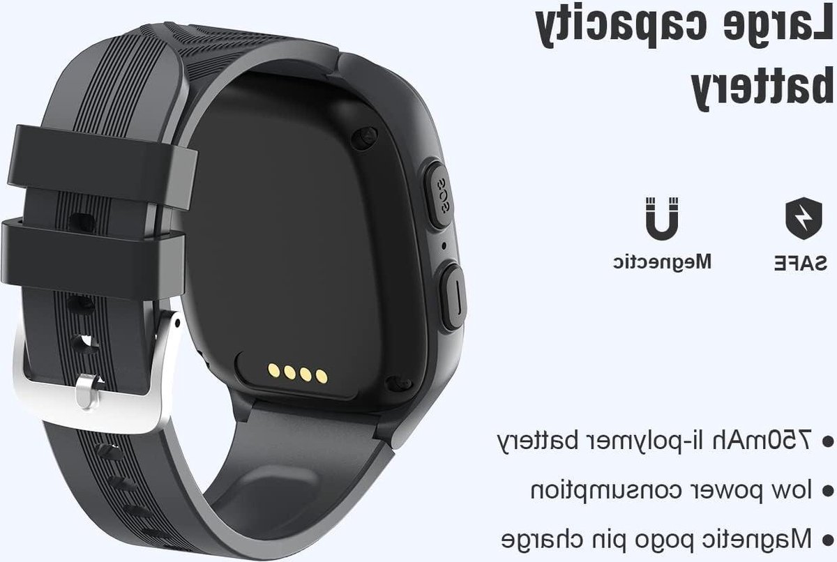 4G Kids Smart Horloge Waterdichte Smartwatch Telefoon met GPS Tracker WiFi Video Telefoongesprek SOS Camera Puzzel Games - LT31-Zwart Gps tracker kind