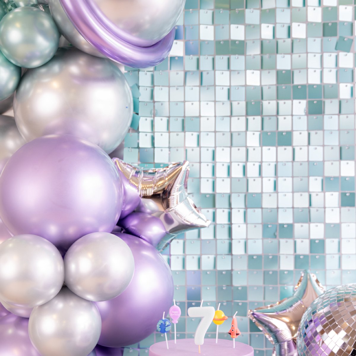 Backdrop Paneel – Turquoise Vierkantjes