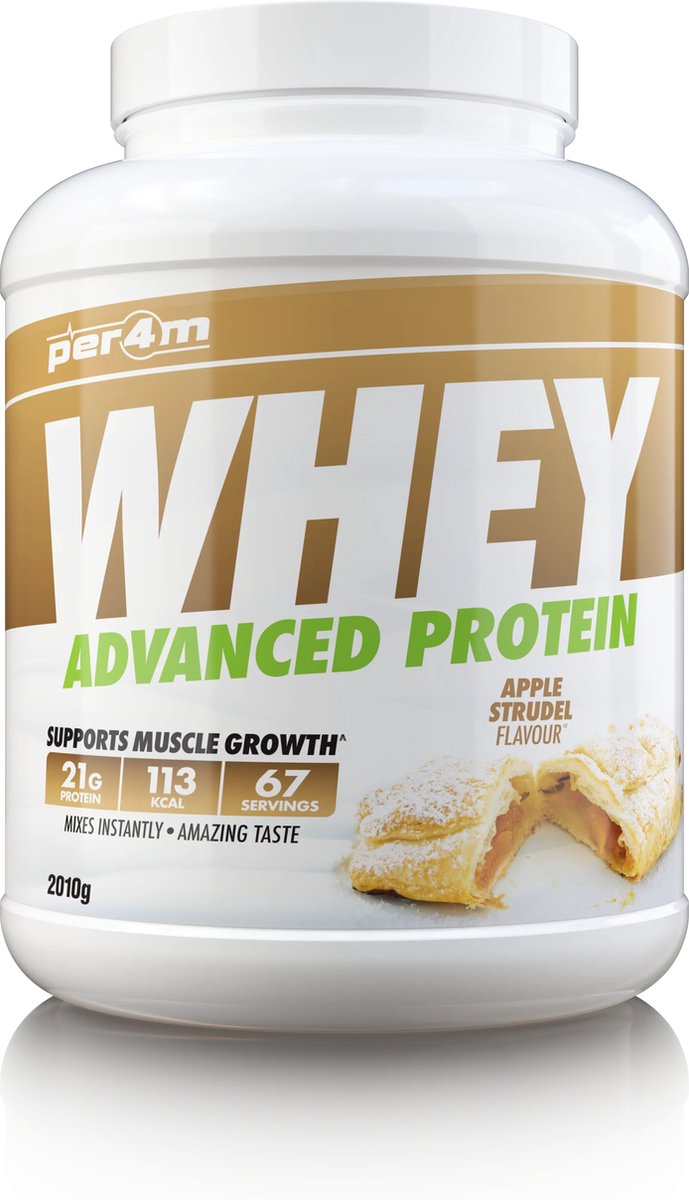 Goedkoopste Per4m - Advanced Whey Protein - Apple Strudel - Proteine poeder - Eiwit shake - Eiwitpoeder - 2.01kg - Whey Protein - Eiwitshakes - Whey Proteine - Protein - Proteine - Proteine Shake - Shake - Fitness - Krachttraining - Gym