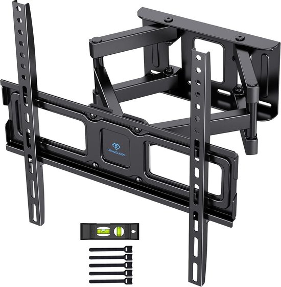 PERLESMITH Full Motion TV Muurbeugel – Voor 26-55 Inch TV's – Kantelbaar, Draaibaar & Uitschuifbaar – Tot 45 Kg – VESA 400x400
