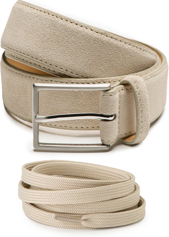 Foto: Dtch fit su de riem bobby beige riemmaat 85cm totale lengte 100cm 3 5cm breed beige sneaker veter 120cm