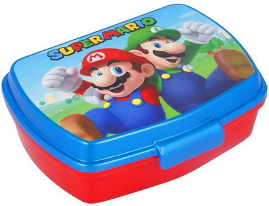 Foto: Broodtrommel super mario plastic rood blauw 17 x 5 6 x 13 3 cm 