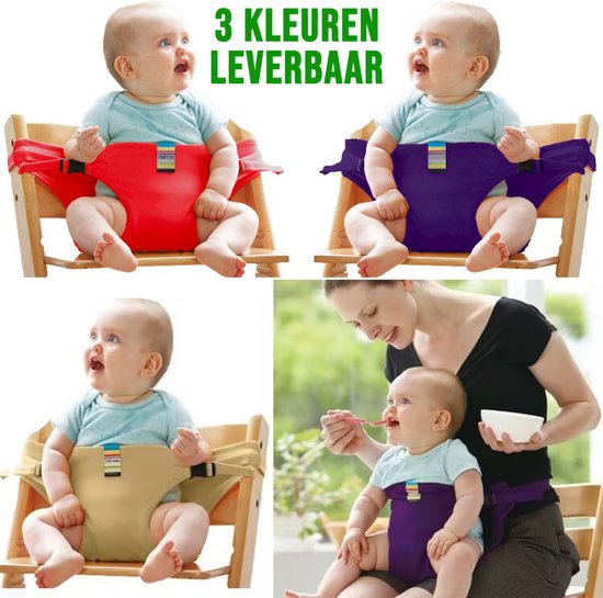 Allernieuwste.nl® Draagbare Babystoelgordel Paars - Veilig, Opvouwbaar en Comfortabel voor Onderweg van Allernieuwste.nl® — afbeelding 5