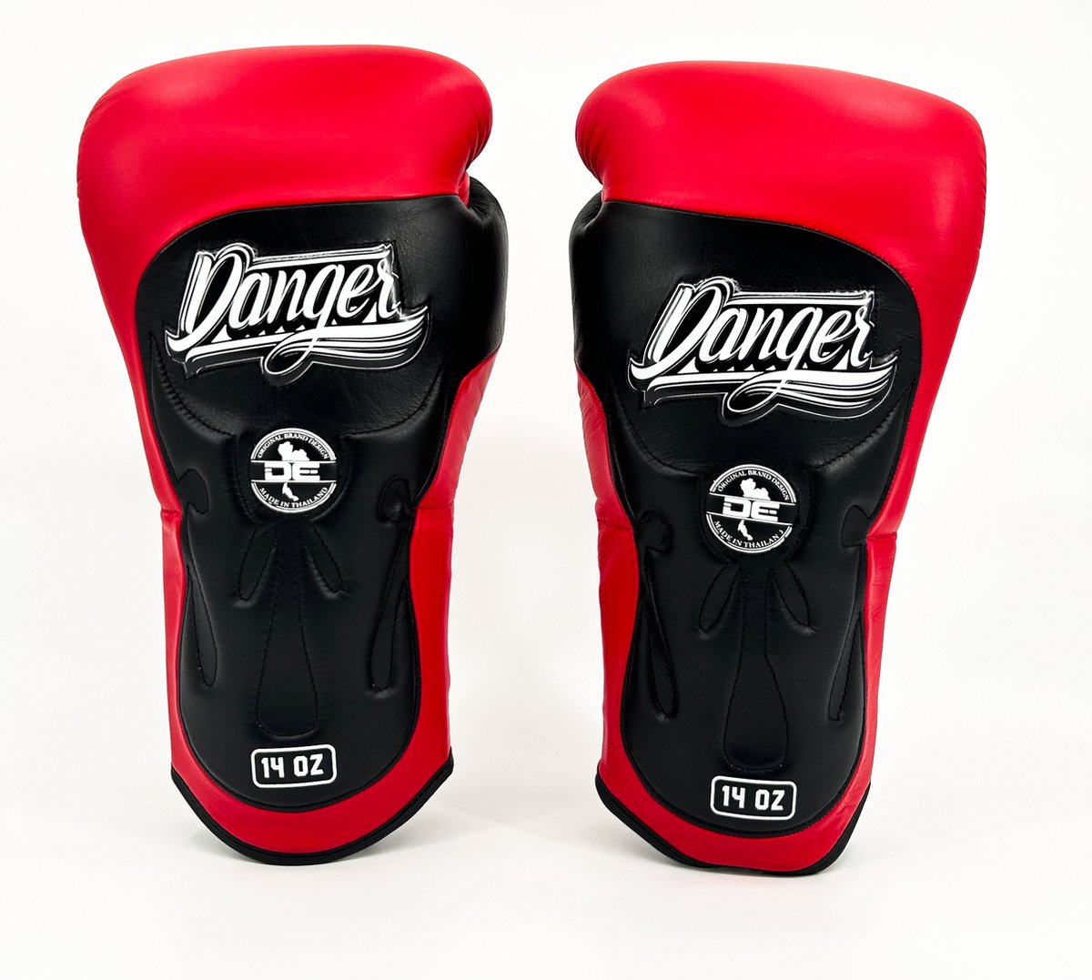 Danger Ultimate Fighter Bokshandschoenen - Echt Leer - Rood/Zwart 14 oz
