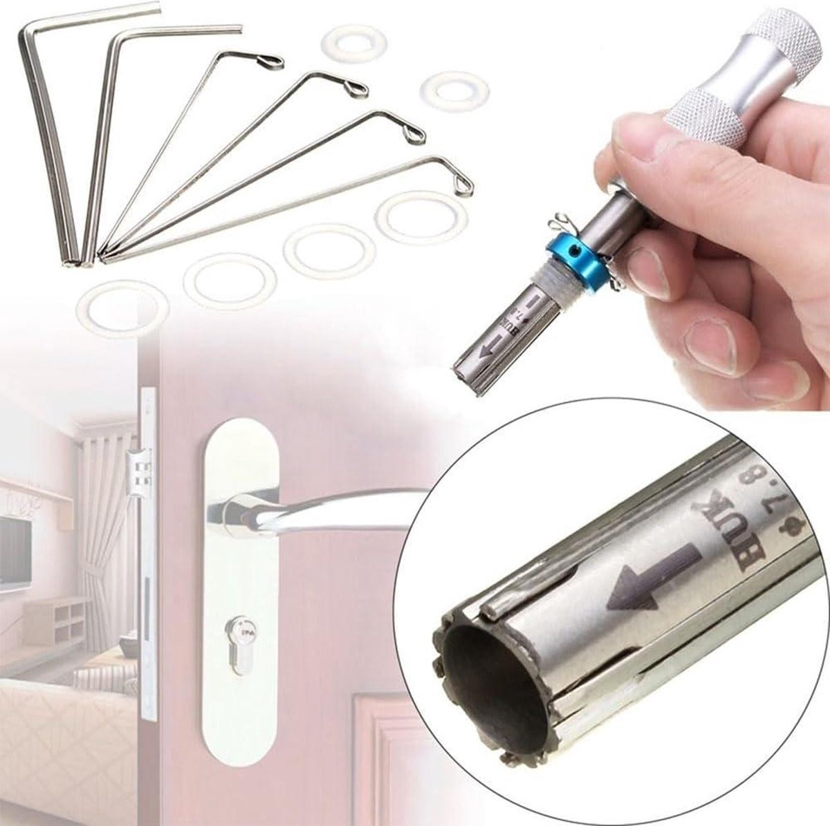 Lockpick set Tubular Lock Pick Set 7 Pins Verstelbaar Tubular Lock Pick Gereedschap 7.00MM 7.5MM 7.8MM Lockpick set — cadeau in Cadeau-ideeën - foto 2
