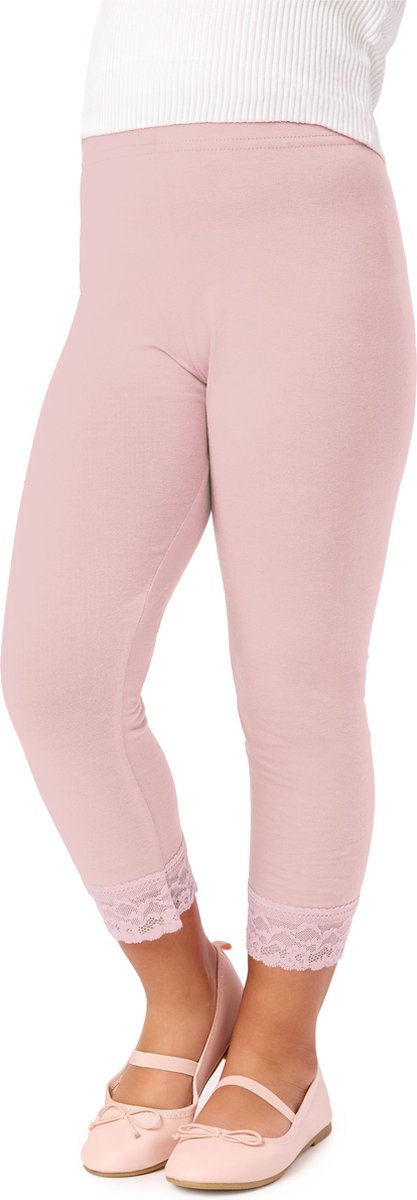 Merry Style MS-MS10-293-LE Meisjes Leggings - Sport - Vrijetijdsbroek - 3/4 Capri – Viscose - Sporbroek - Yogabroek - Poederroze - 134