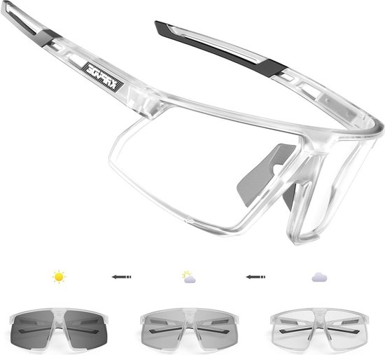 Foto: Fotochromatische sportbril voor heren en dames uv400 bescherming tr90 montuur sport zonnebril voor fietsen mtb rijden honkbal hardlopen