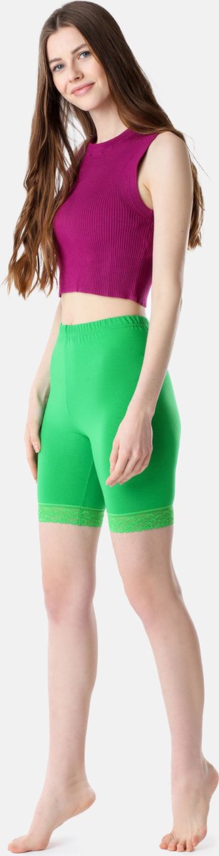 Bellivalini BLV-BLV50-216-LE Dames Leggings - Sport - Vrijetijdsbroek - Kort - Viscose - Sporbroek - Yogabroek - Groen - XL