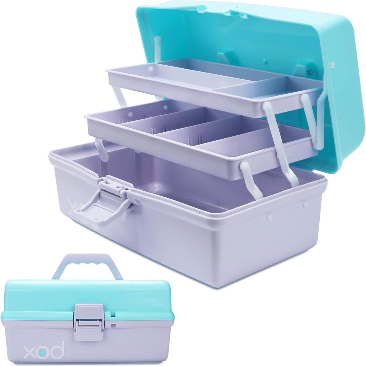 Drielaagse multifunctionele opbergdoos organizer 305cm opvouwbare gereedschapskist kunst & ambachten hoes naaibenodigdheden organizer medicijndoos familie EHBO-doos blauw paars Naaidoos opbergbox