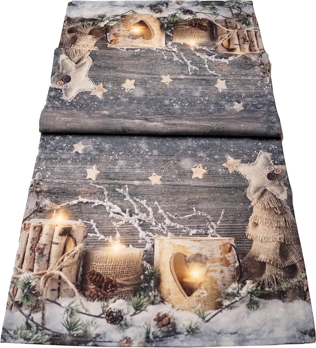 Kerstmis Tafelloper - Kaarsstemming - 140 x 40 cm