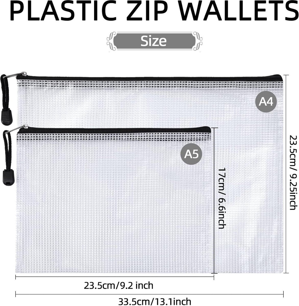 Portefeuille rectangulaire compact zippé