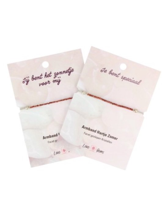 Bracelet d'été coeur rouge jaspe - Love Gems