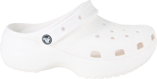 Crocs Classic Platform Clog 206750-100, Femme, Wit, Slippers, Taille : 38/39