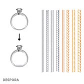 Despora - Ringverkleiner - Ringverkleiner transparant - Ring verkleiner onzichtbaar - Ring verkleiner - Ring kleiner maken - Ring adjuster - Transparant - Set van 8 - Zilver- & Goudkleurig
