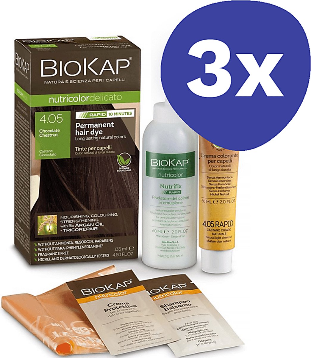 BIOKAP Snelle Haarverf - Donker Chocolade Kastanje 2.9 (3x 135ml)
