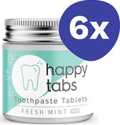 Happy Tabs Tandpasta Tabletten Fresh Mint (fluoridevrij) (6x 80 stuks)