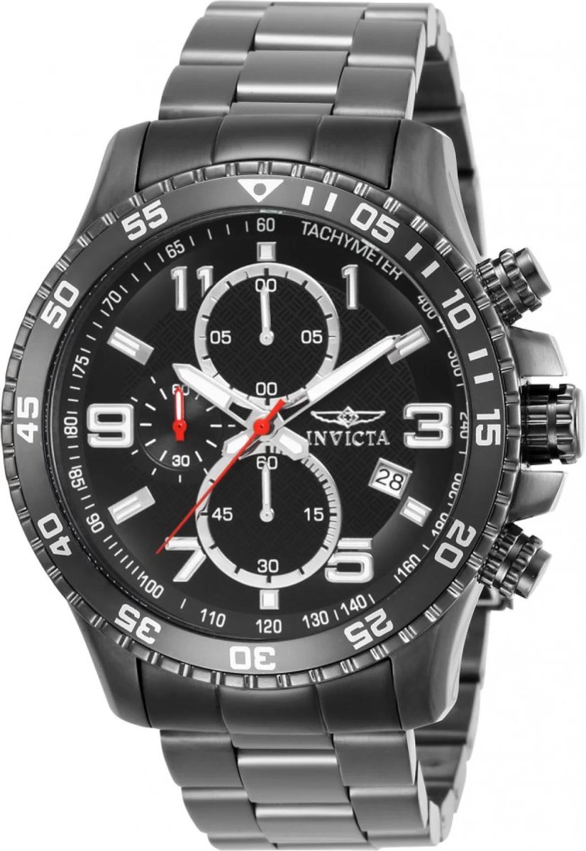 Invicta Specialty 14879 Heren Horloge - Waterdicht - Analoog - Quartz Uurwerk - Roestvrij Staal met grijze Wijzerplaat - 45mm