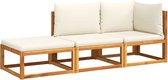 vidaXL - 3 pièces - Ensemble de salon - avec - coussins - solide - bois d'acacia