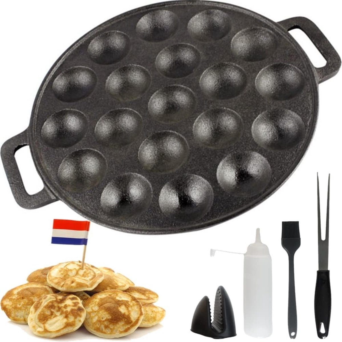 Bol.com Poffertjespan - Poffertjesmaker - Poffertjespannen - Poffertjes pan - Poffertjes wafel ijzer - Poffertjesplaat aanbieding