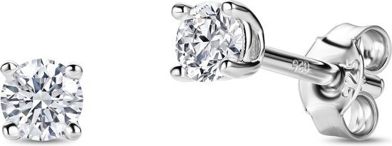 Boucles d'oreilles à Boucles d'oreilles en argent et Diamant moissanite pour femmes et hommes - Plaqué rhodium - Pierres précieuses sans conflit de 1,0 carat - Clips d'oreilles hypoallergéniques - Miore