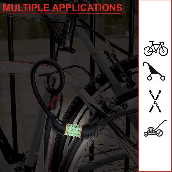 Master Lock Fietskabelslot [Sleutel] [65 cm Kleurrijke kabel] [Buiten] 8169EURDPRO - voor (Elektrische) fietsen, Skateboards, Kinderwagens, Grasmaaiers en andere Buitenapparatuur