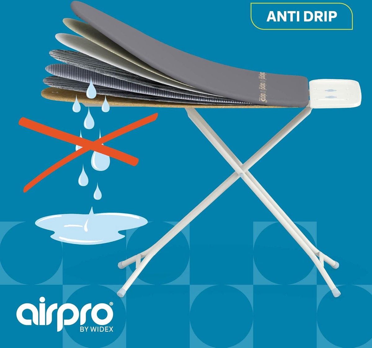 Goedkoopste Strijkplankhoes 6-laags stoomstrijkijzer L/XL 52x140 cm - geen water onder strijkplank - strijkt 50 sneller - MADE IN EUROPE Strijkplankhoes