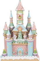 Clayre & Eef Maison en pain d'épices 27x18x42 cm Maison en pain d'épices en plastique rose