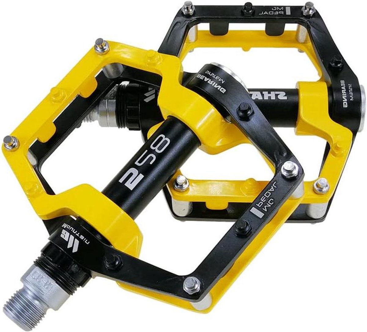 FrontStep Two magnesium aluminium anti-slip pedalen - lichte BMX/MTB/mountainbike pedalen - geel