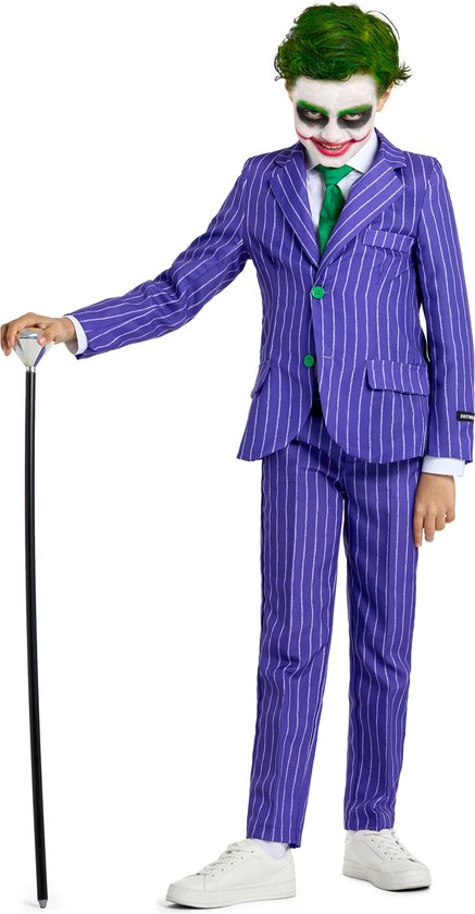 Suitmeister The Joker - Jongens Pak - Halloween Kostuum - Verkleedkleding - Batman DC Comics - Paars - 10-12 jaar - Maat L