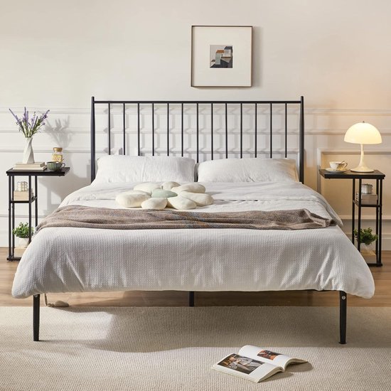 Table d'appoint table basse en forme de C élégante petite table basse design industriel lot de 2 table de canapé - 40 x 26 x 615 cm - salon chambre - noir HST004B-2 - mobilier moderne