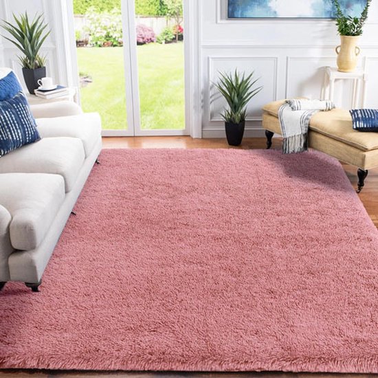 thumbnail: Hoogpolig Tapijt 160x230 Cm - Zacht Wollig Woonkamertapijt, Wasbaar Antislip Voor Slaapkamer & Kinderkamer, Modern