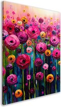 Bloemen schilderijen - Natuur wanddecoratie - Canvas schilderijen Stelen - Wanddecoratie klassiek - Muurdecoratie canvas - Decoratie woonkamer canvas 40x60 cm