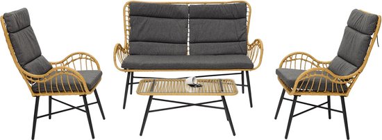 The Outsider Milou Stoel-Bank Loungeset Wicker Grijs