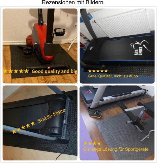 Fitness- en sportmat voor yoga, gym, loopbanden, bodybuilding, crosstrainer en spinningfiets - antislip en isolatie - vloerbeschermingsmat voor fitnessruimte van Domyos — afbeelding 5